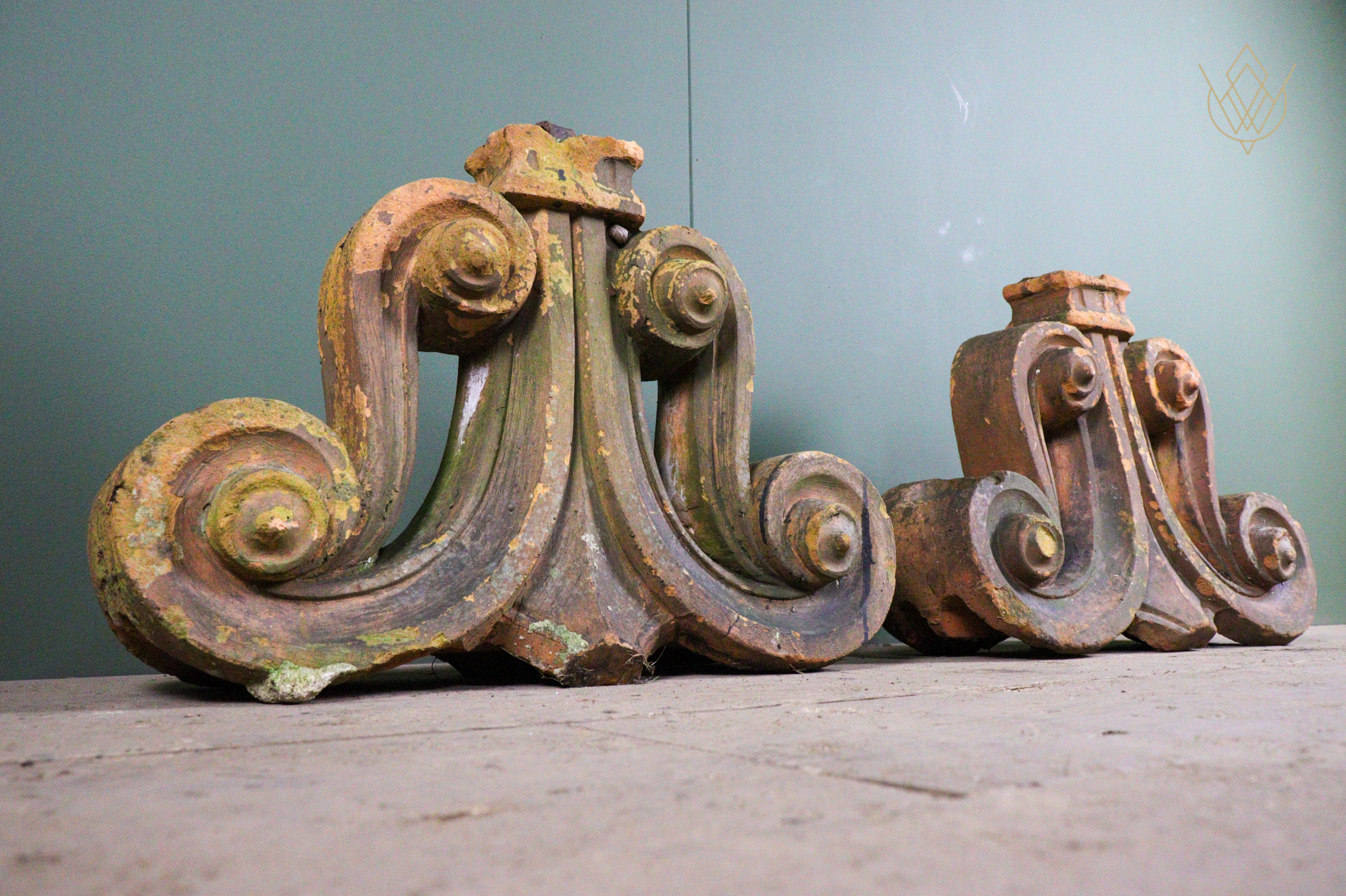 Pair of Decorative Victorian Scroll Finials - WM12662 - Image 2