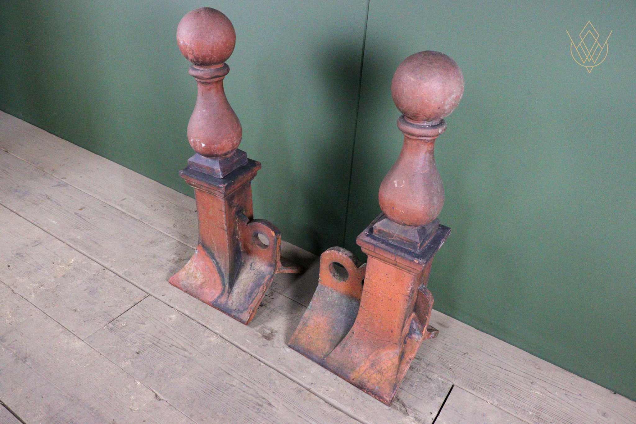 Pair of Decorative Victorian Red Terracotta Ridge Finial - WM12663 - Image 8