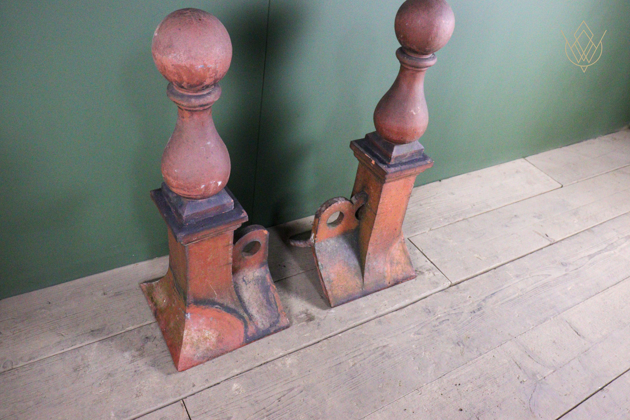 Pair of Decorative Victorian Red Terracotta Ridge Finial - WM12663 - Image 6