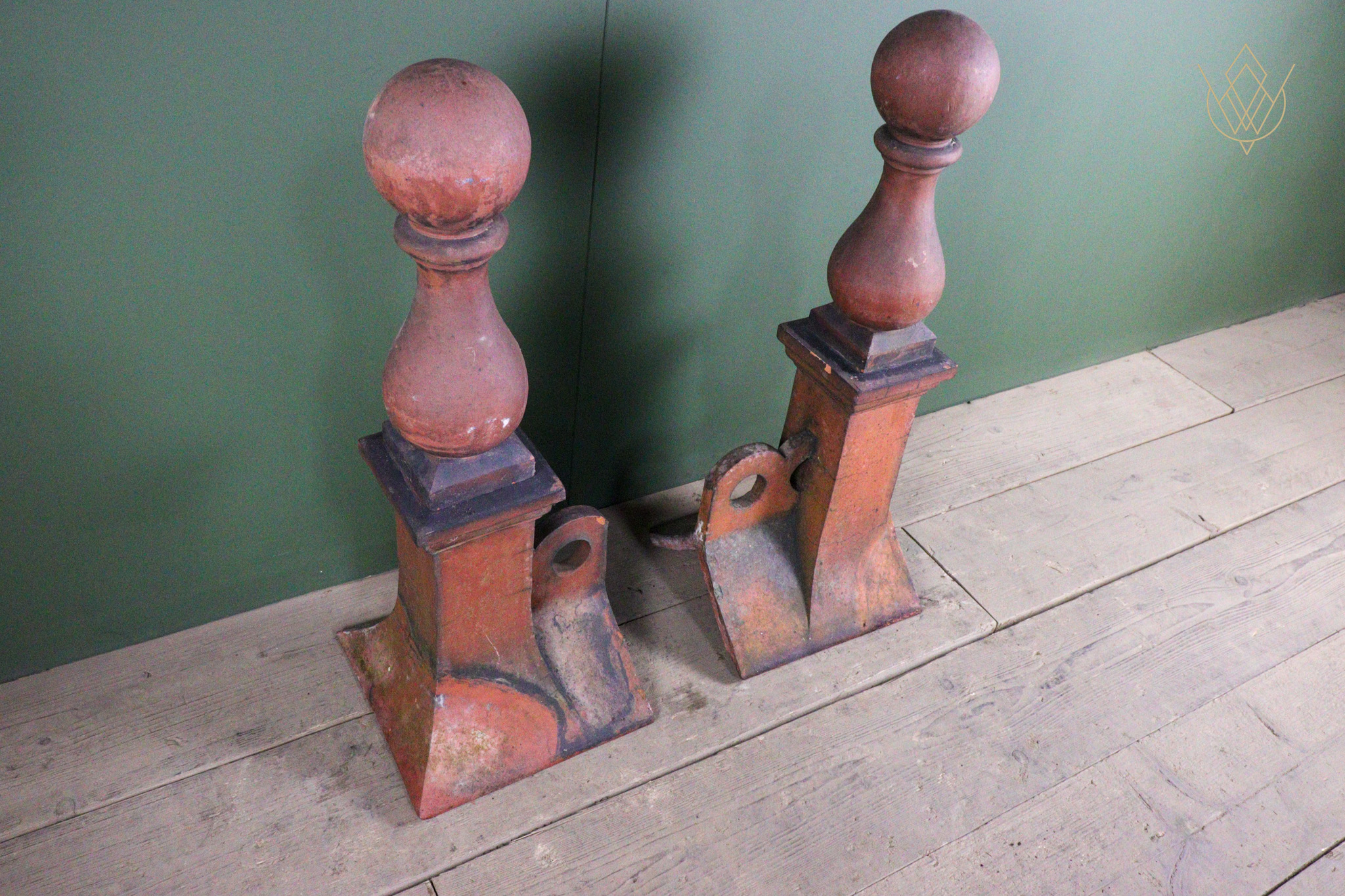 Pair of Decorative Victorian Red Terracotta Ridge Finial - WM12663 - Image 5