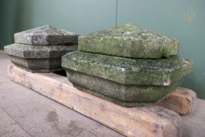Pair of 19th Century Gritstone Pier Caps - WM12672