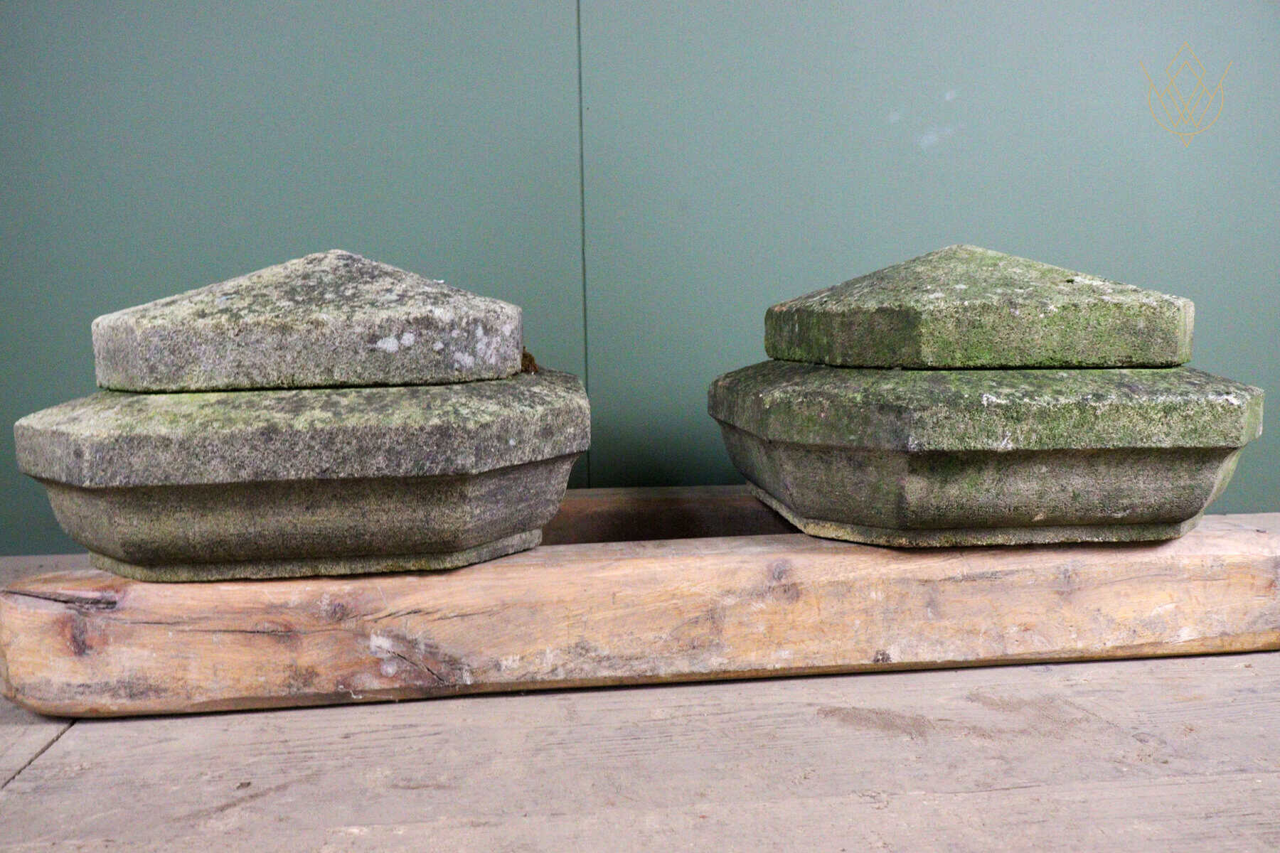 Pair of 19th Century Gritstone Pier Caps - WM12672 - Image 3