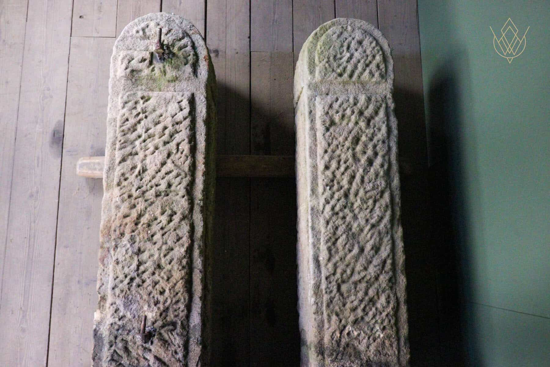 Large Pair Round Top Gritstone Carved Stone Gateposts - WM12681 - Image 9