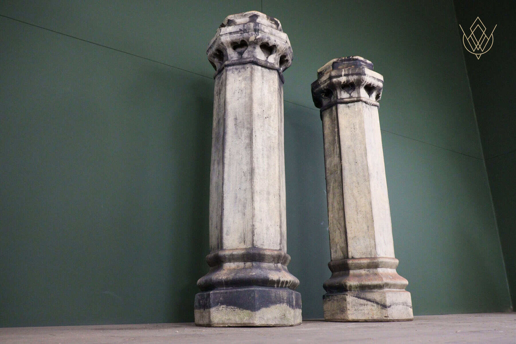 Pair of Buff Terracotta Octagonal Heart Insert Chimney Pots - WM12689 - Image 5