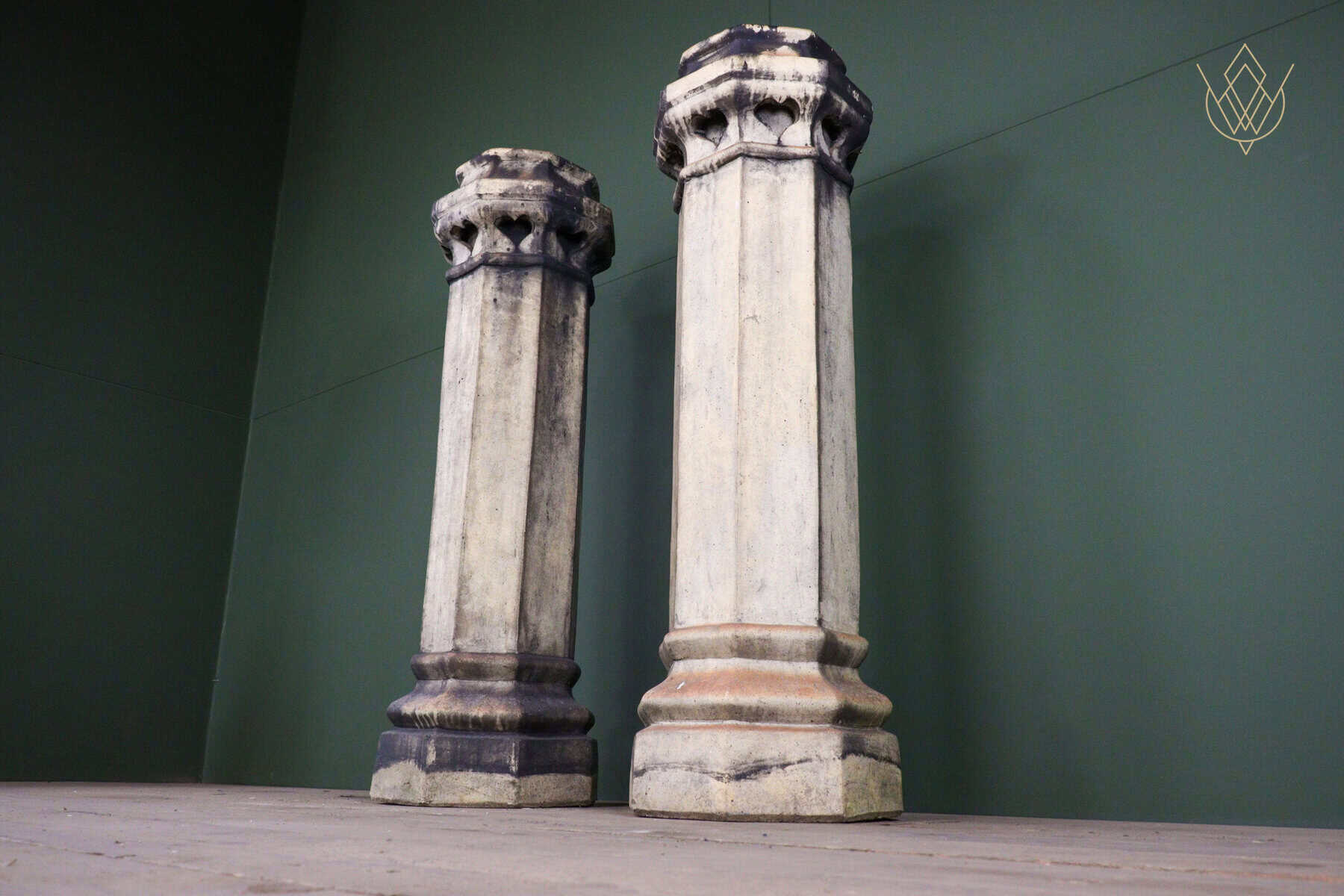 Pair of Buff Terracotta Octagonal Heart Insert Chimney Pots - WM12689 - Image 9